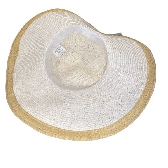 Target Floppy Straw Sun Hat cream tan boarder Summer Beachy Vacation Size OS - Picture 7 of 11